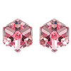 clous d'oreilles argent avec grand prisme cristal rose