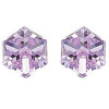 clous d'oreilles argent avec grand prisme cristal mauve
