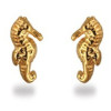 Clous d'oreilles plaqué or hippocampes
