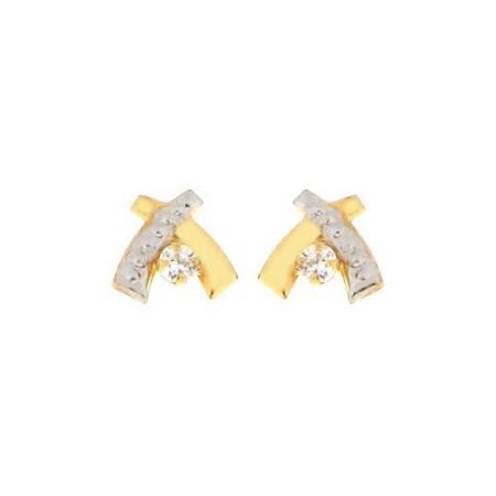 Boucles d'oreilles or et oxydes de zirconium