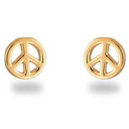 Clous d'oreilles plaqué or peace and love