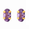 Clous d'oreilles or avec oxydes de zirconium mauve
