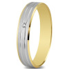 Alliance bicolore 4 mm, mate et brillante, diamant de 0,01 carat
