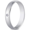 Alliance or blanc 4 mm et diamant de 0,03 carat
