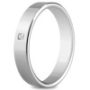 Alliance or blanc 4 mm, polie brillante - diamant de 0,03 carat