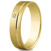 Alliance or jaune 5 mm, mate diamant de 0,02 carat