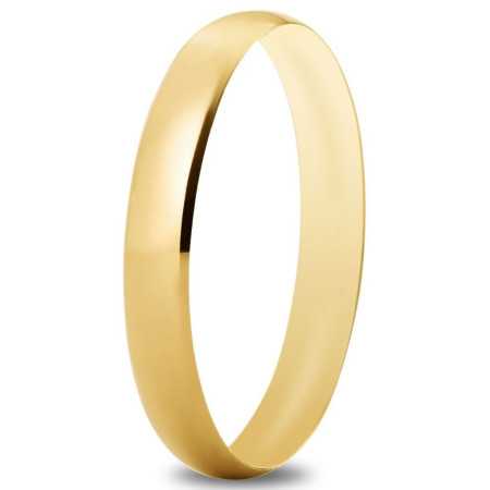 Alliance or jaune de 3,3 mm, polie brillante anneau confort