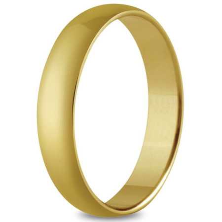 Alliance or jaune de 4 mm, polie brillante anneau confort