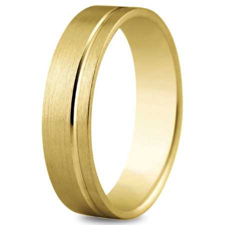 Alliance or jaune de 5 mm, mate et brillante anneau confort