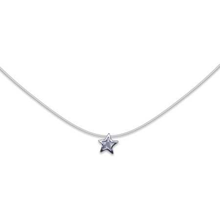 Collier argent pendentif étoile cristal