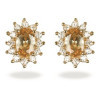 Clous d'oreilles plaqué or oxyde teinté et oxydes clairs