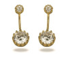 Pendants d'oreilles plaqué or et duo de zircons