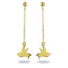 Pendants d'oreilles plaqué or colombes en vol