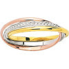 Alliance 3 or anneaux or jaune, blanc et rose - 1,5 mm