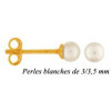 Clous d'oreilles or et perles de 3/3,5 mm.