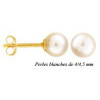 Clous d'oreilles or et perles de 4/4,5 mm.