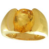 Bague or et grosse citrine ovale de 8 x 10 mm