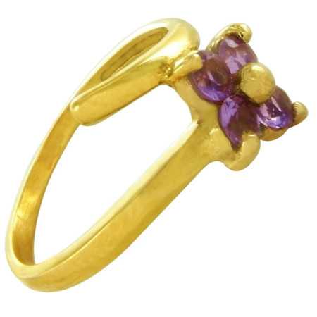 Bague or fleur composée d\'améthystes - Bijouterieonline.com