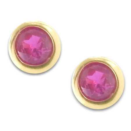 Clous d'oreilles pneu zirconias rose