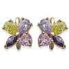 Boucles d'oreilles plaqué or multi-pierres