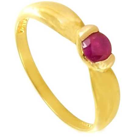 Bague solitaire rubis sur or