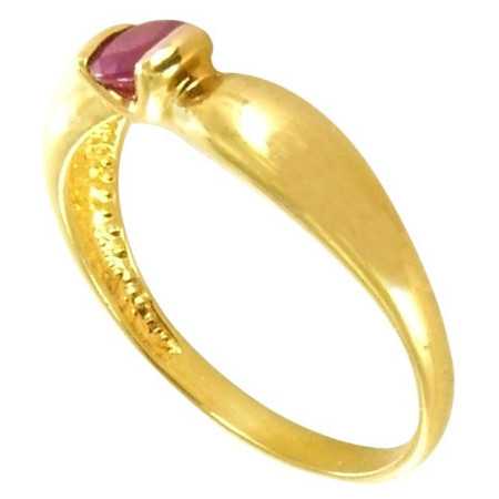 Bague solitaire rubis sur or