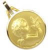 Médaille ange en plaqué or avec colombe