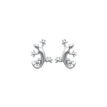 Clous d'oreilles salamandres en argent.