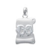 Pendentif zodiaque parchemin brossé Gémeaux en argent