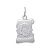 Pendentif zodiaque parchemin brossé Lion en argent