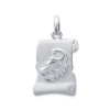 Pendentif zodiaque parchemin brossé Scorpion en argent
