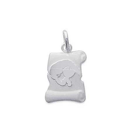 Pendentif zodiaque parchemin brossé Bélier en argent