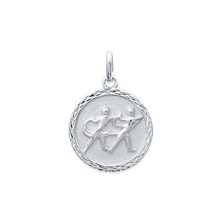 Médaille zodiaque Gémeaux argent
