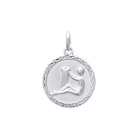 Médaille zodiaque Verseau en argent