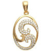 Beau pendentif plaqué or avec zirconias