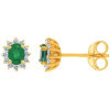 Clous d'oreilles émeraudes et diamants