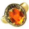 Bague or et citrine de 8 x 10 mm