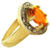 Bague or et citrine de 8 x 10 mm