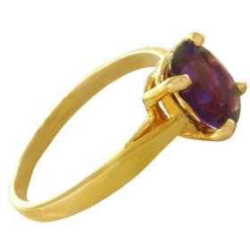Bague or et améthyste ovale de 8 x 6 mm - Bijouterieonline.com