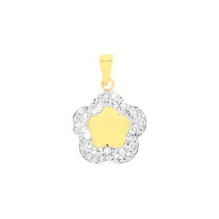 Pendentif étoile en or jaune et cristal