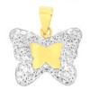 Pendentif papillon en or jaune et cristal