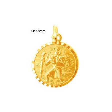 Médaille saint christophe en or 375/1000