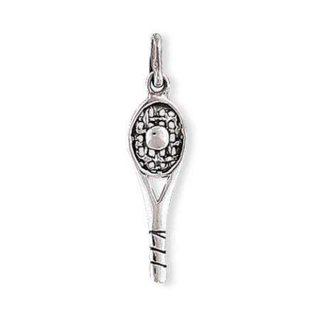 Pendentif raquette de tennis en argent