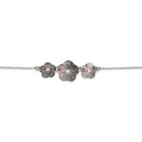 Bracelet argent trilogie de fleurs de nacre - Bijouterieonline.com
