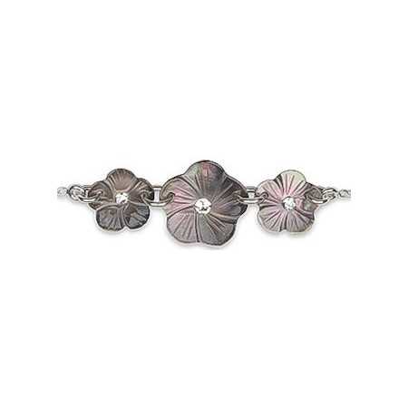 Bracelet argent trilogie de fleurs de nacre