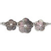 Bracelet argent trilogie de fleurs de nacre