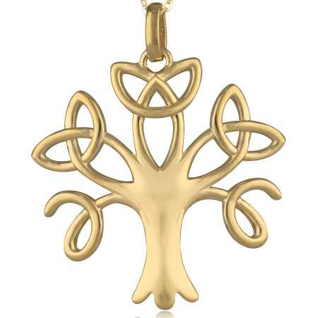 Pendentif arbre de vie stylisé plaqué or