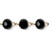 Collier plaqué or et cristal noir