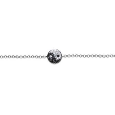 Bracelet argent ying yang oxydes de zirconium