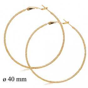 Créoles plaqué or motifs peau de serpent diamanté en 40 mm